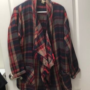 Lucky open plaid cardigan